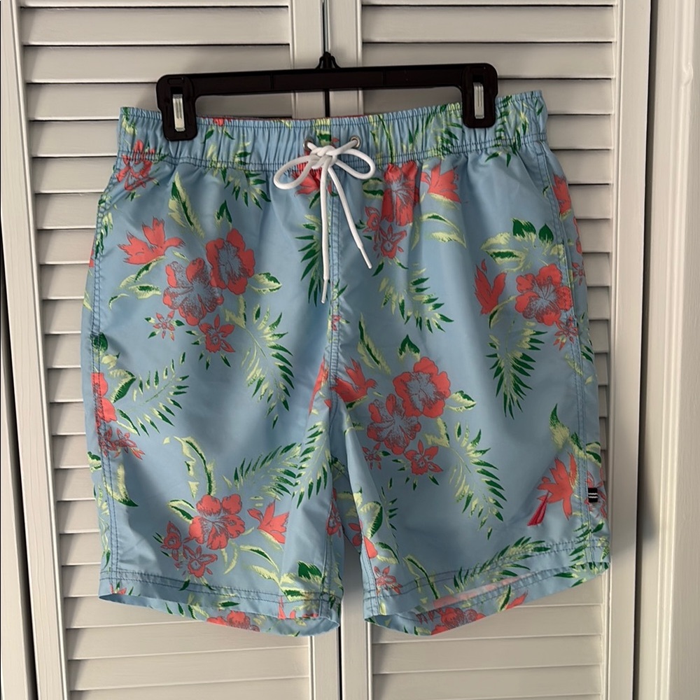 Nautica Blue and Red Board Shorts Quick-Dry Swimwear